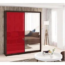 Sliding wardrobe 1.5 m "Colored glass" two-door with mirror